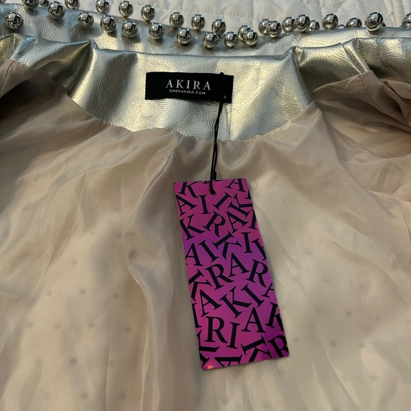 Studded Silver Leather Jacket - Picture 14 of 14